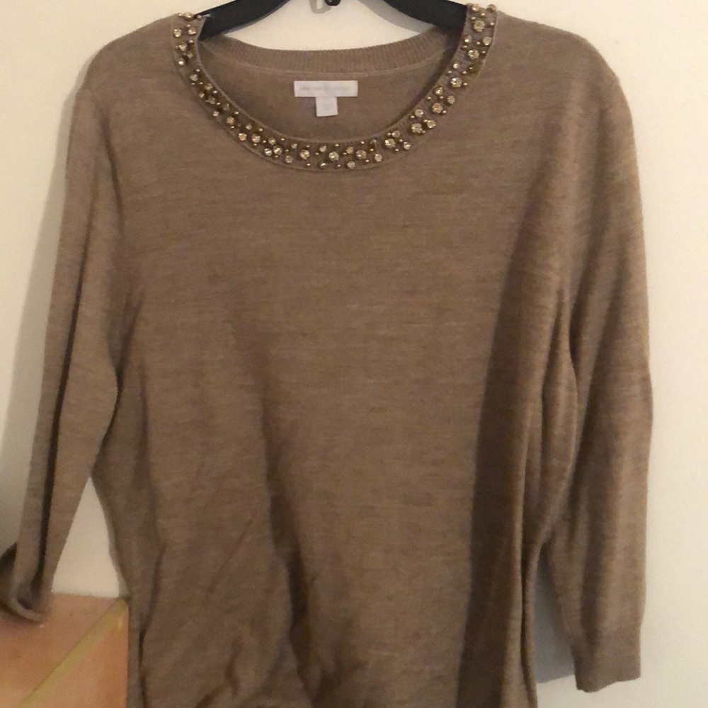 New York and co ran sweater with jewel accents